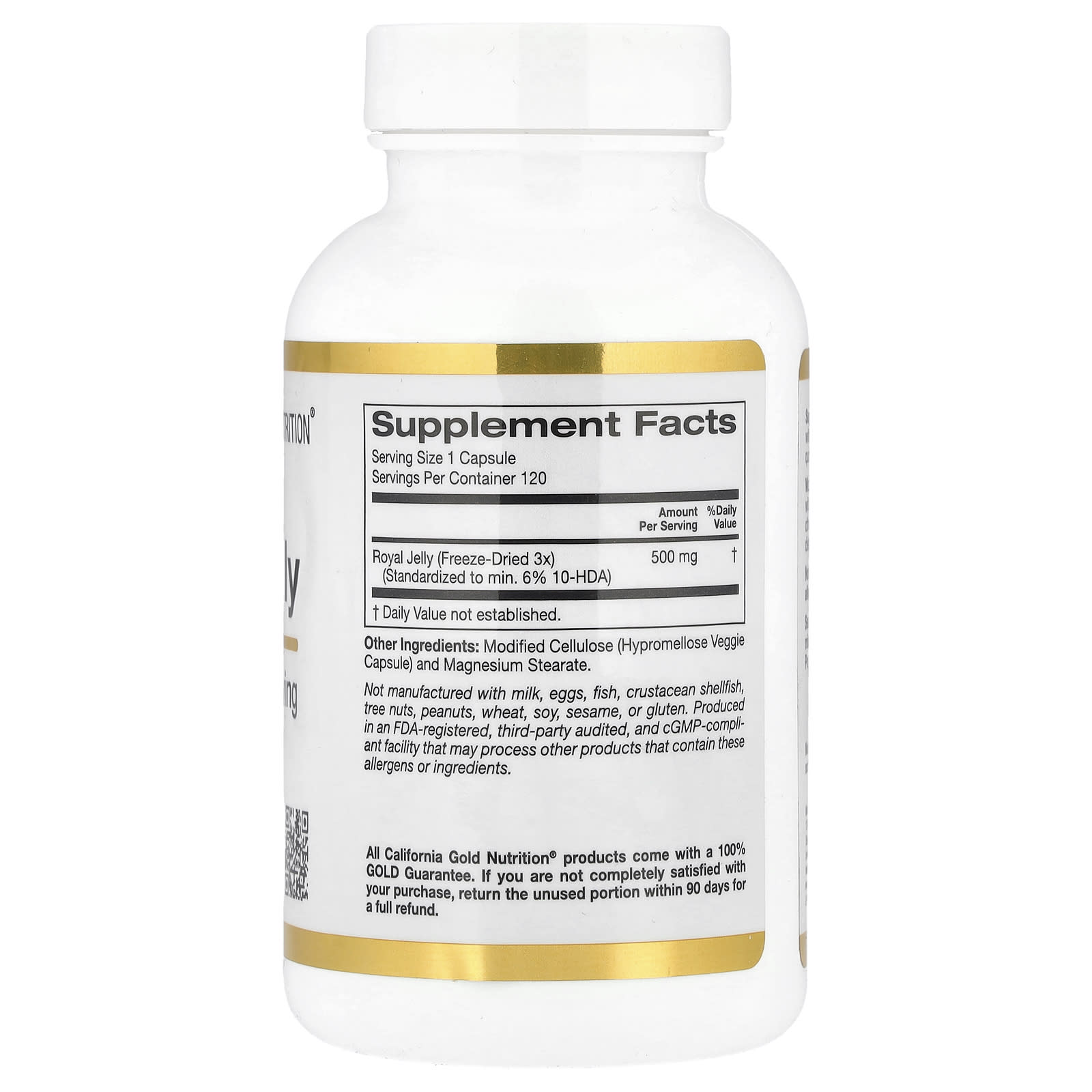 Маточное молочко California Gold Nutrition, 500 мг, 120 растительных капсул — фото 3