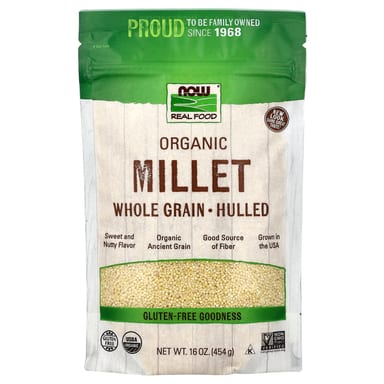 Пшено NOW Foods Whole Grain, оттенок Hulled, 454 г