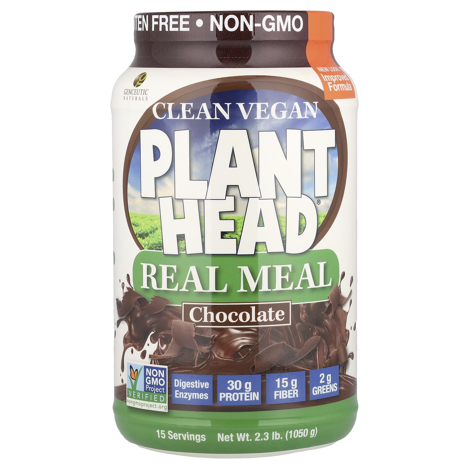 Шоколад Genceutic Naturals Clean Vegan Plant Head® Real Meal, 050 г, 2.3 lb