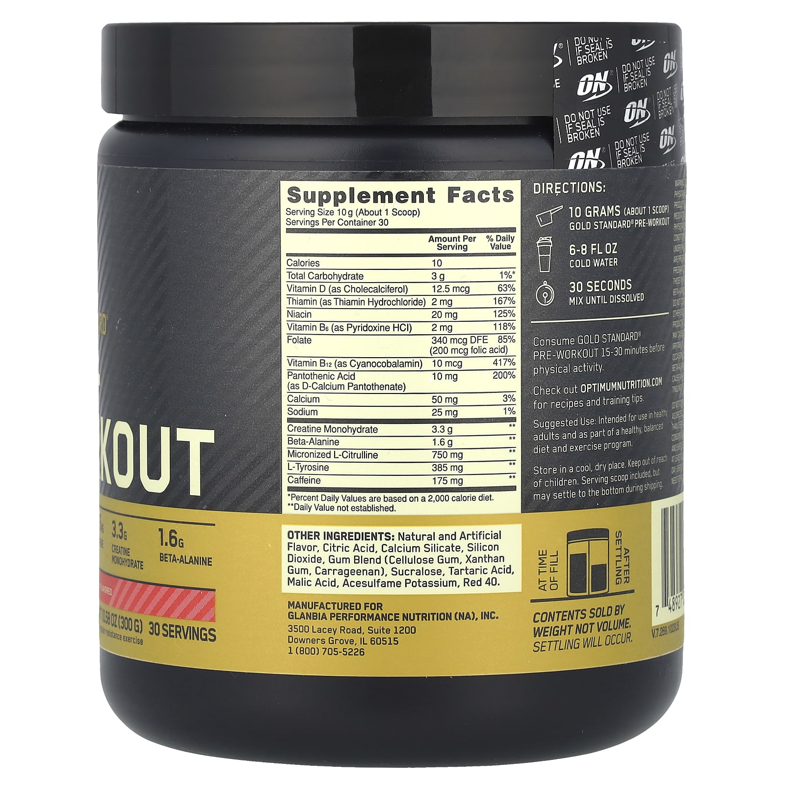 Предтренировочный комплекс Optimum Nutrition Gold Standard® Pre-Workout Fruit Punch, 300 г — фото 2