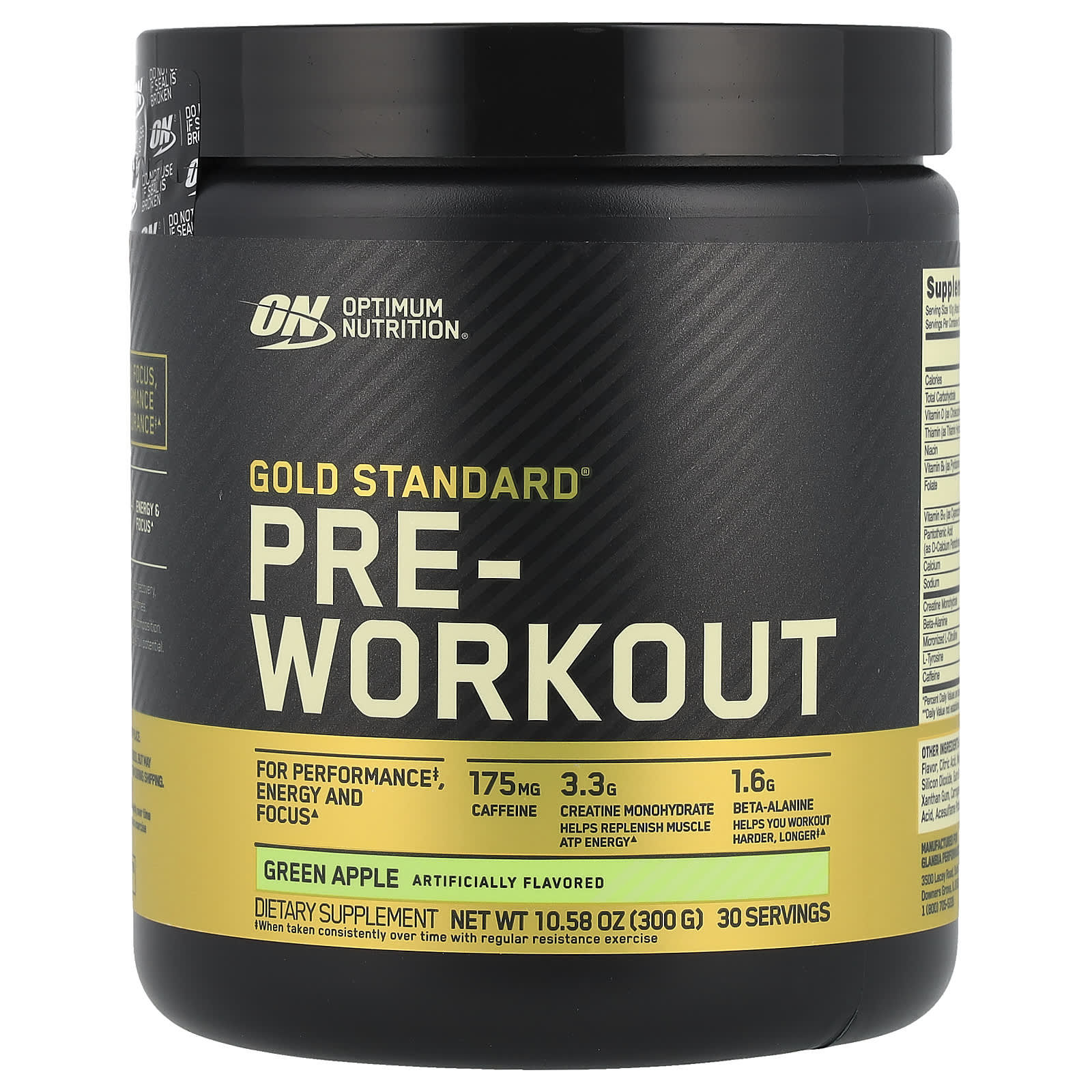 Предтренировочный комплекс Optimum Nutrition Gold Standard® Pre-Workout Green Apple, 300 г