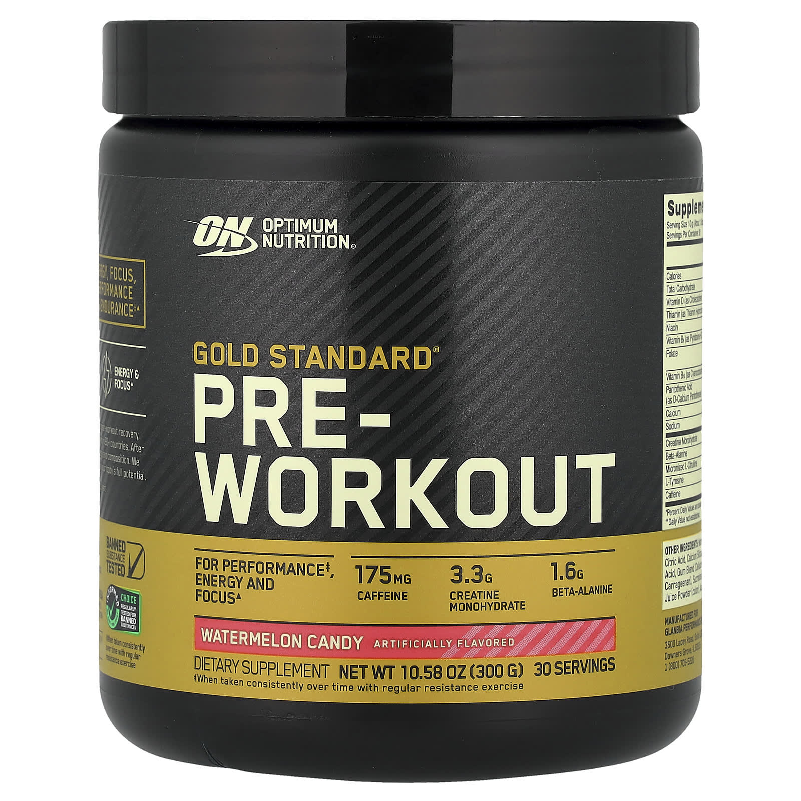Предтренировочный комплекс Optimum Nutrition Gold Standard® Pre-Workout Watermelon Candy, 300 г