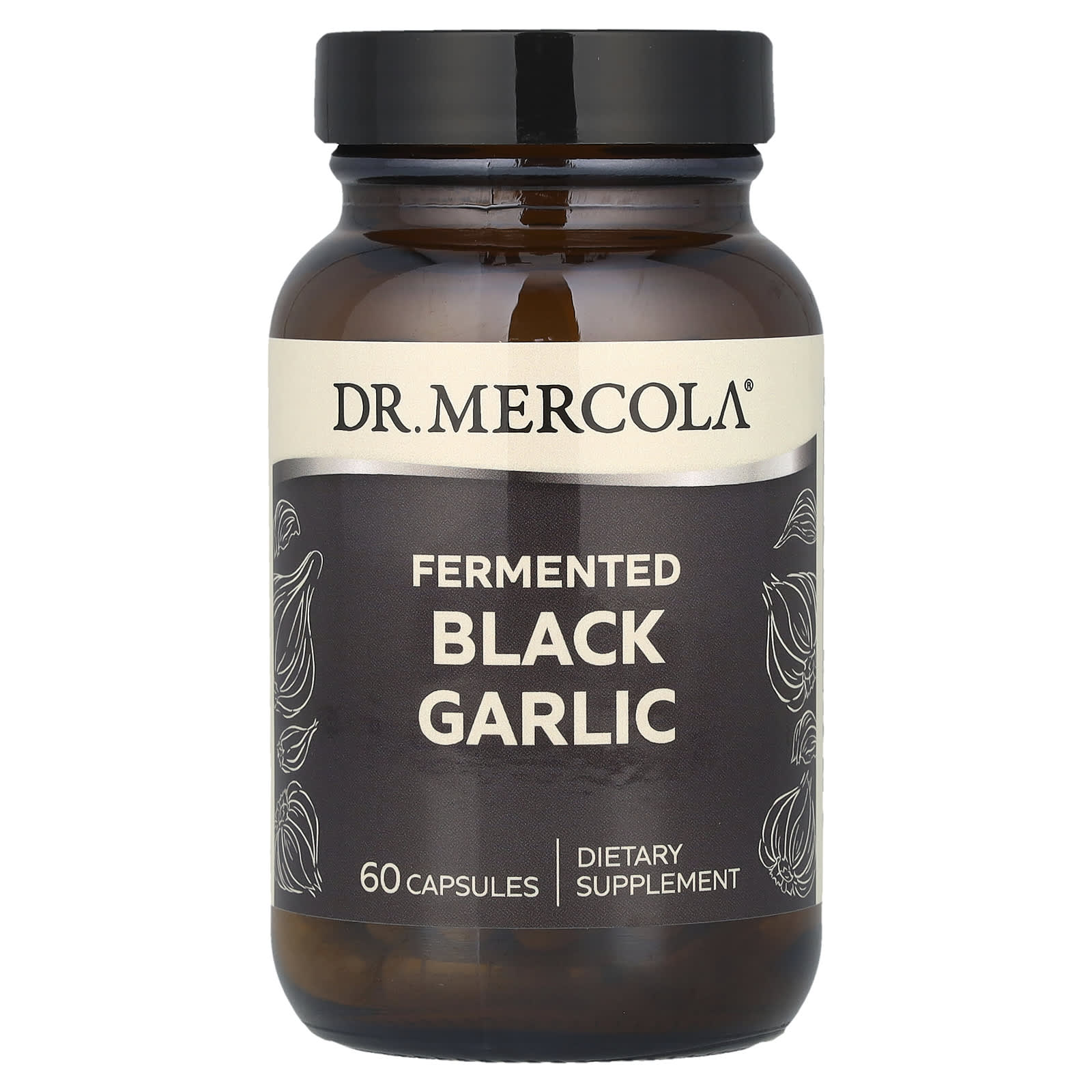 Ферментированный черный чеснок Dr. Mercola, 60 капсул
