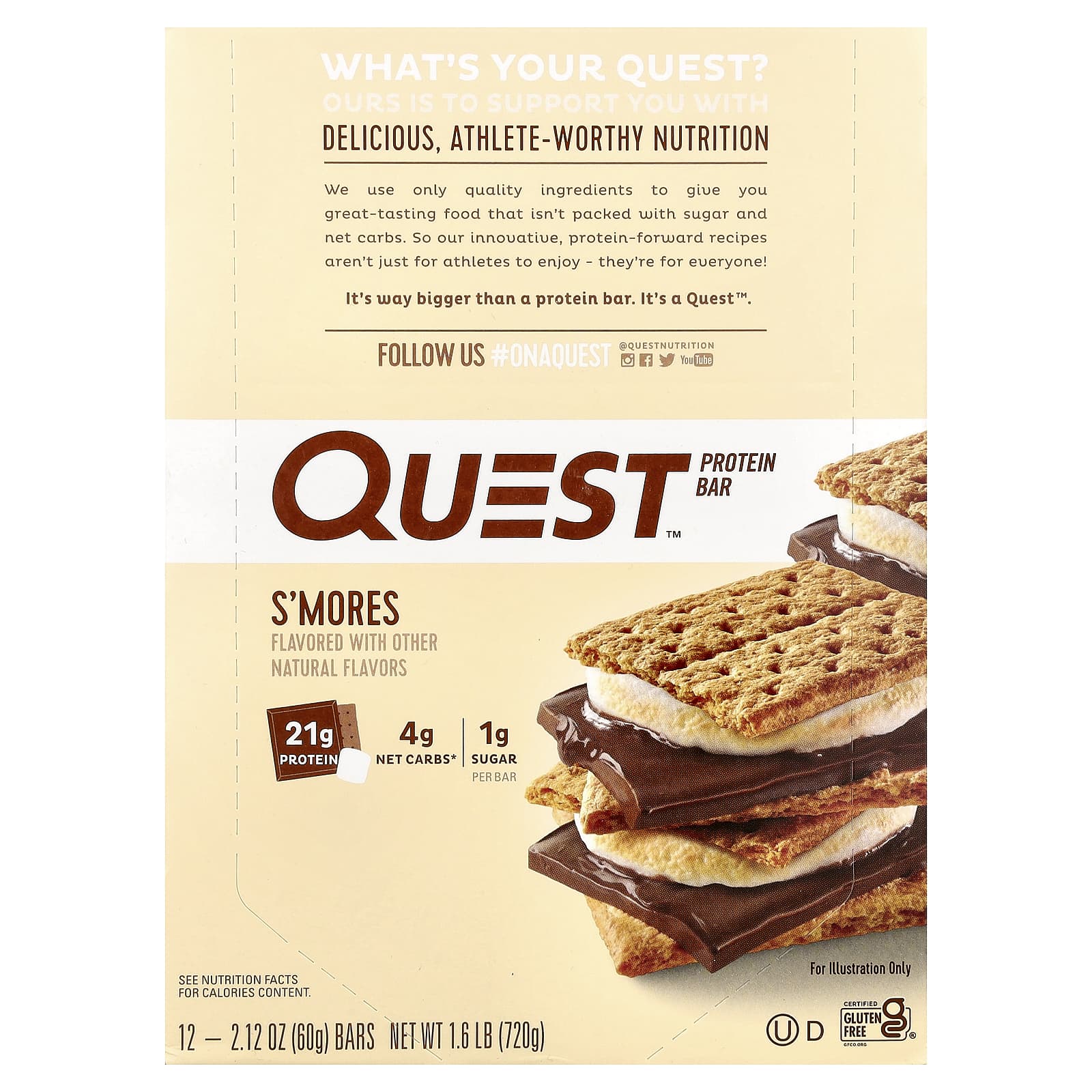 Протеиновый батончик Quest Nutrition S'mores, 60 г, 12 шт. — фото 2