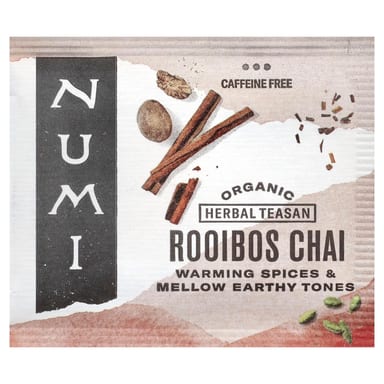 Чай Numi Tea Organic Herbal Teasan Rooibos Chai Caffeine Free, оттенок 18 Non-GMO Tea Bags, 48.6 г, чайные пакетики
