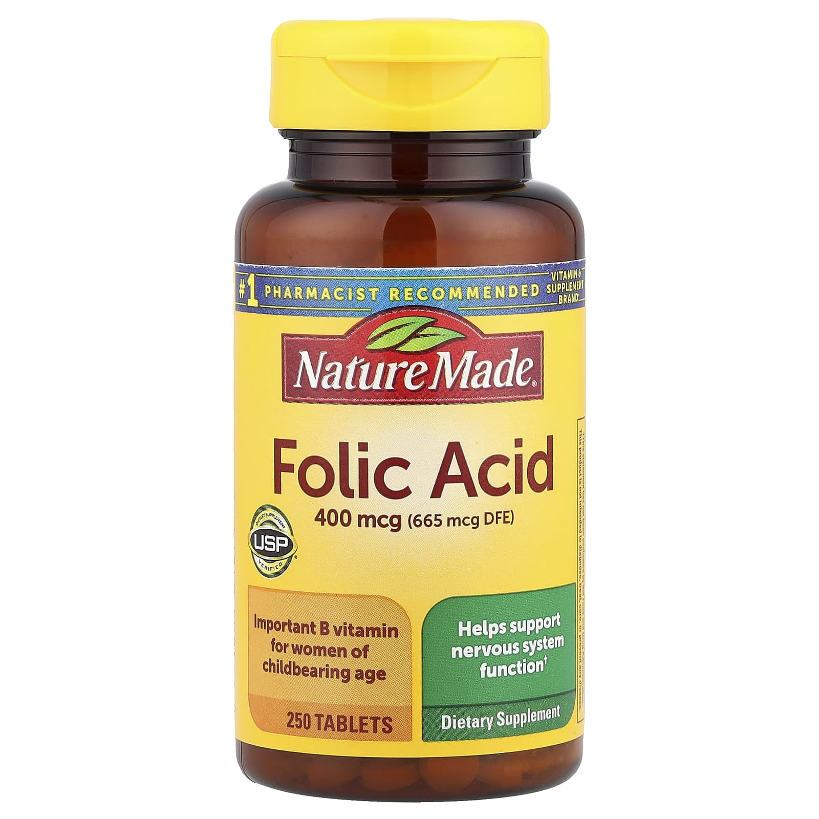 Фолиевая кислота Nature Made, 250 таблеток