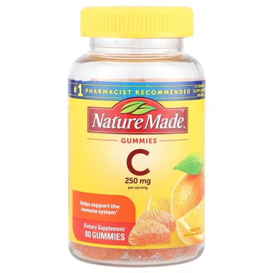 Витамин C Nature Made, вкус Tangerine, 125 мг на пастилку, 80 жевательных пастилок