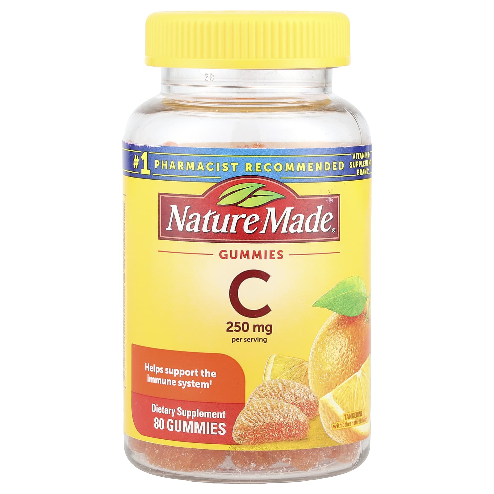 Витамин C Nature Made, вкус Tangerine, 125 мг на пастилку, 80 жевательных пастилок
