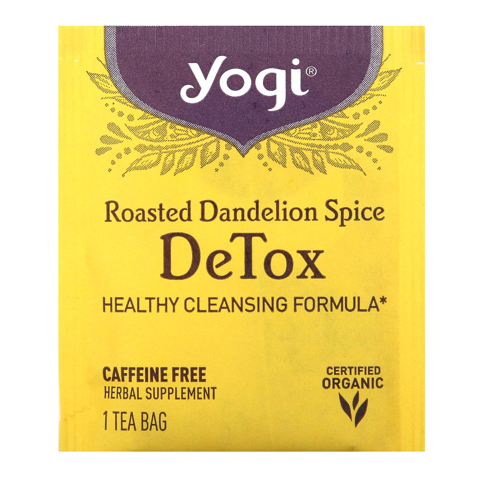 Чай Yogi Tea DeTox Roasted Dandelion Spice Caffeine Free, оттенок 16 Tea Bags, 24 г, чайные пакетики — фото 2