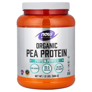 Протеиновый порошок NOW Foods Sports Organic Pea, оттенок Unflavored, 680 г