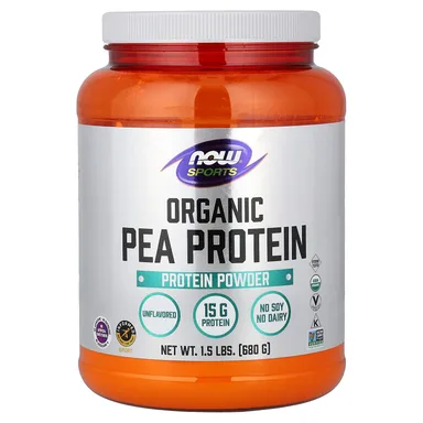 Фото товара: Протеиновый порошок NOW Foods Sports Organic Pea, без вкусовых добавок, 680 г