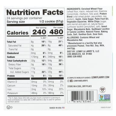 Шоколад Lenny & Larry's The Complete Cookie® White Macadamia, оттенок 12 Cookies, 113 г