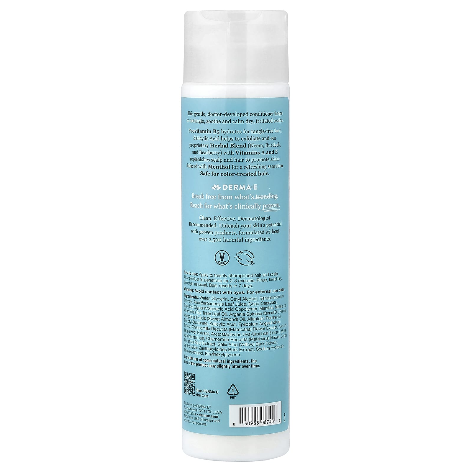 Кондиционер DERMA E Scalp Relief Soothing Herbal Blend, 296 мл — фото 2