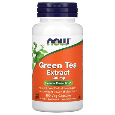 Зеленый чай NOW Foods Extract, 400 мг, 100 растительных капсул