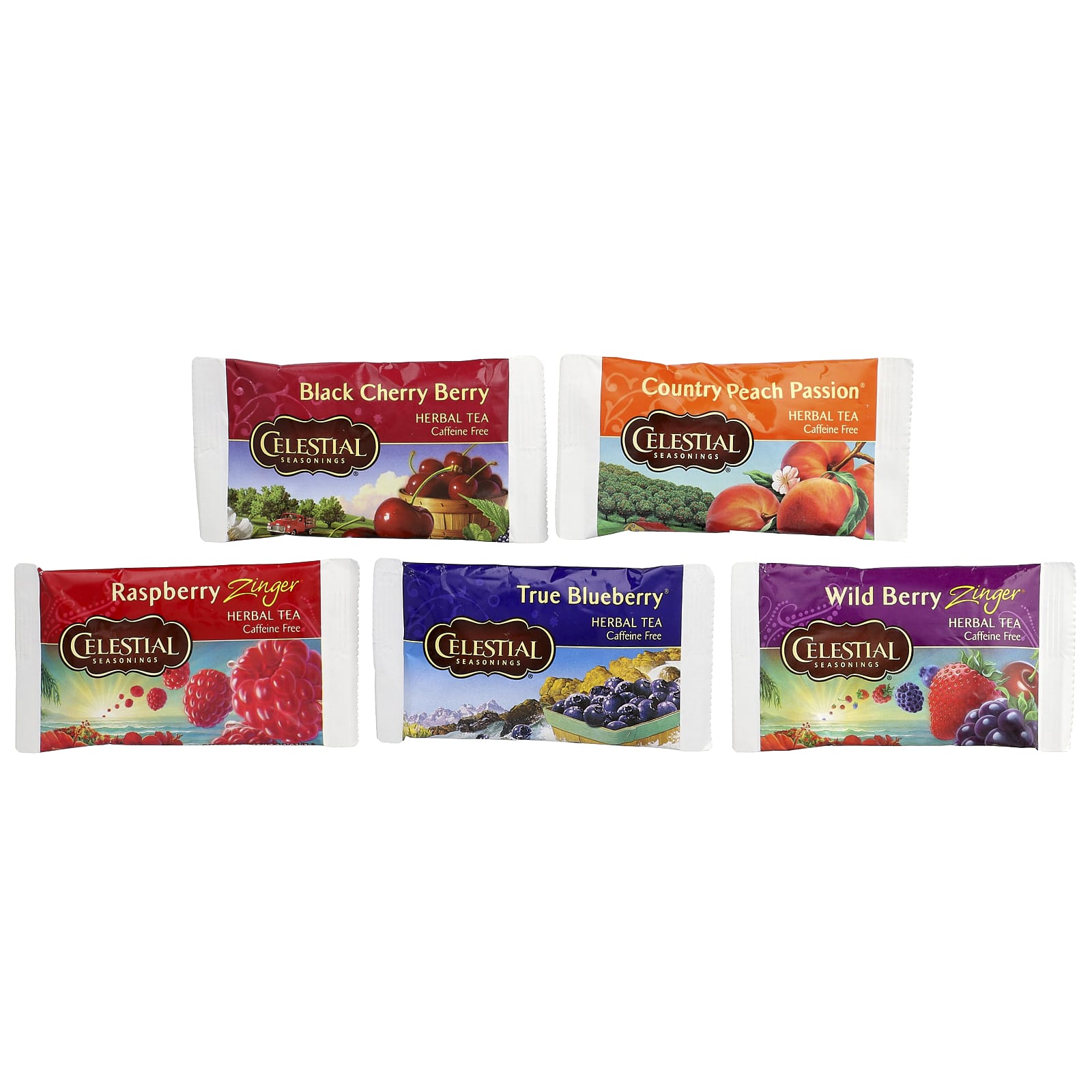 Чай Celestial Seasonings Fruit Sampler 5 Flavors Caffeine Free, оттенок 18 Tea Bags, 40 г, чайные пакетики — фото 3
