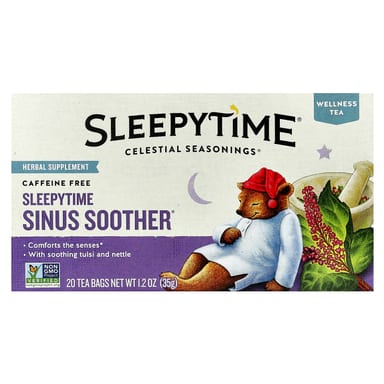 Чай Celestial Seasonings Wellness Sleepytime Sinus Soother® Caffeine Free, 20 чайных пакетиков, 35 г, чайные пакетики