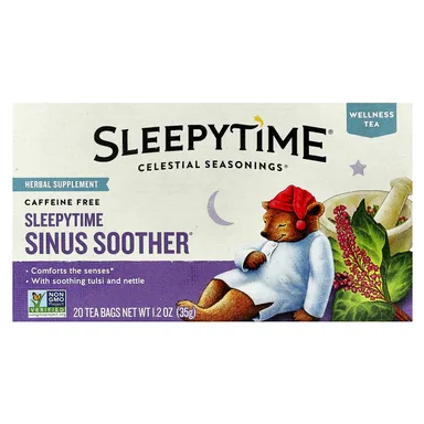 Фото товара: Чай Celestial Seasonings Wellness Sleepytime Sinus Soother® Caffeine Free, 20 чайных пакетиков, 35 г, чайные пакетики