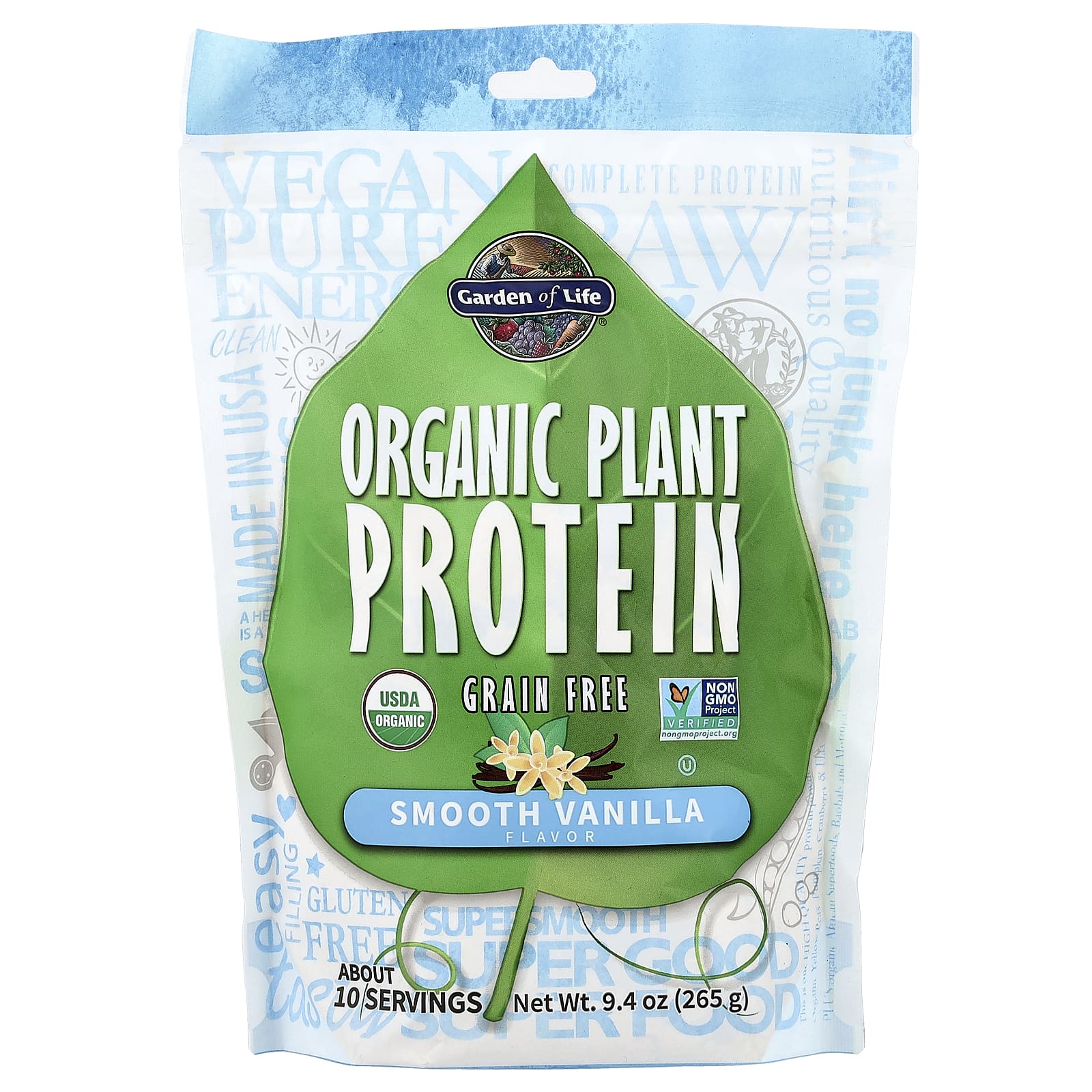 Растительный протеин Garden of Life Organic Grain Free Smooth Vanilla, 265 г