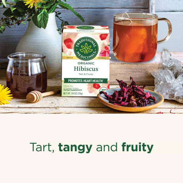 Чай Traditional Medicinals Organic Hibiscus Caffeine Free, оттенок 16 Wrapped Tea Bags, 28 г, чайные пакетики — фото 2