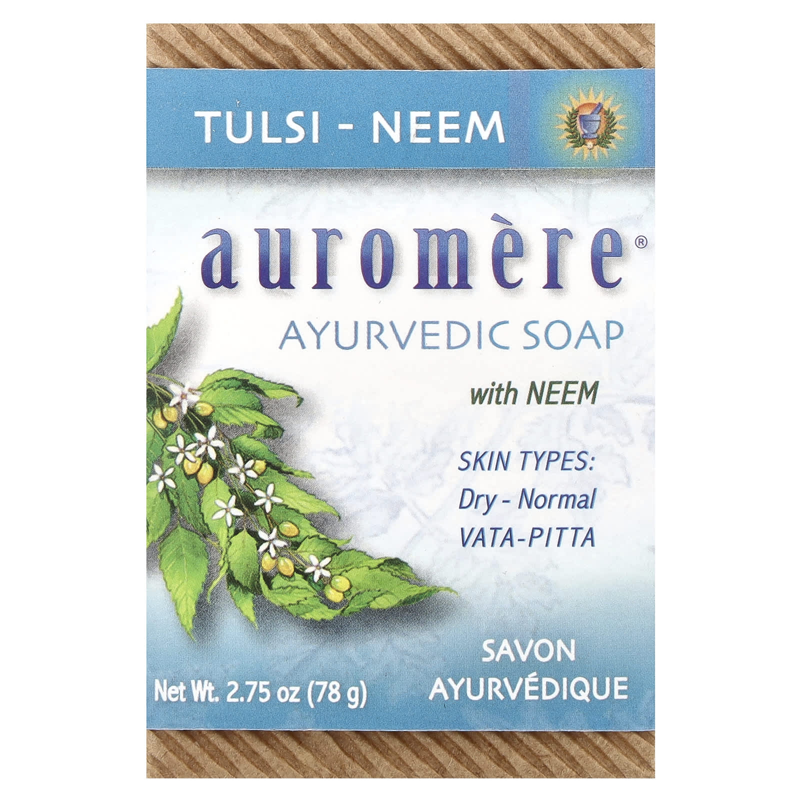 Мыло Auromere Ayurvedic Soap with Neem Tulsi-Neem, 78 г — фото 2