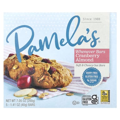 Клюква Pamela's Products Whenever Bars Almond, 40 г, 5 шт., батончик