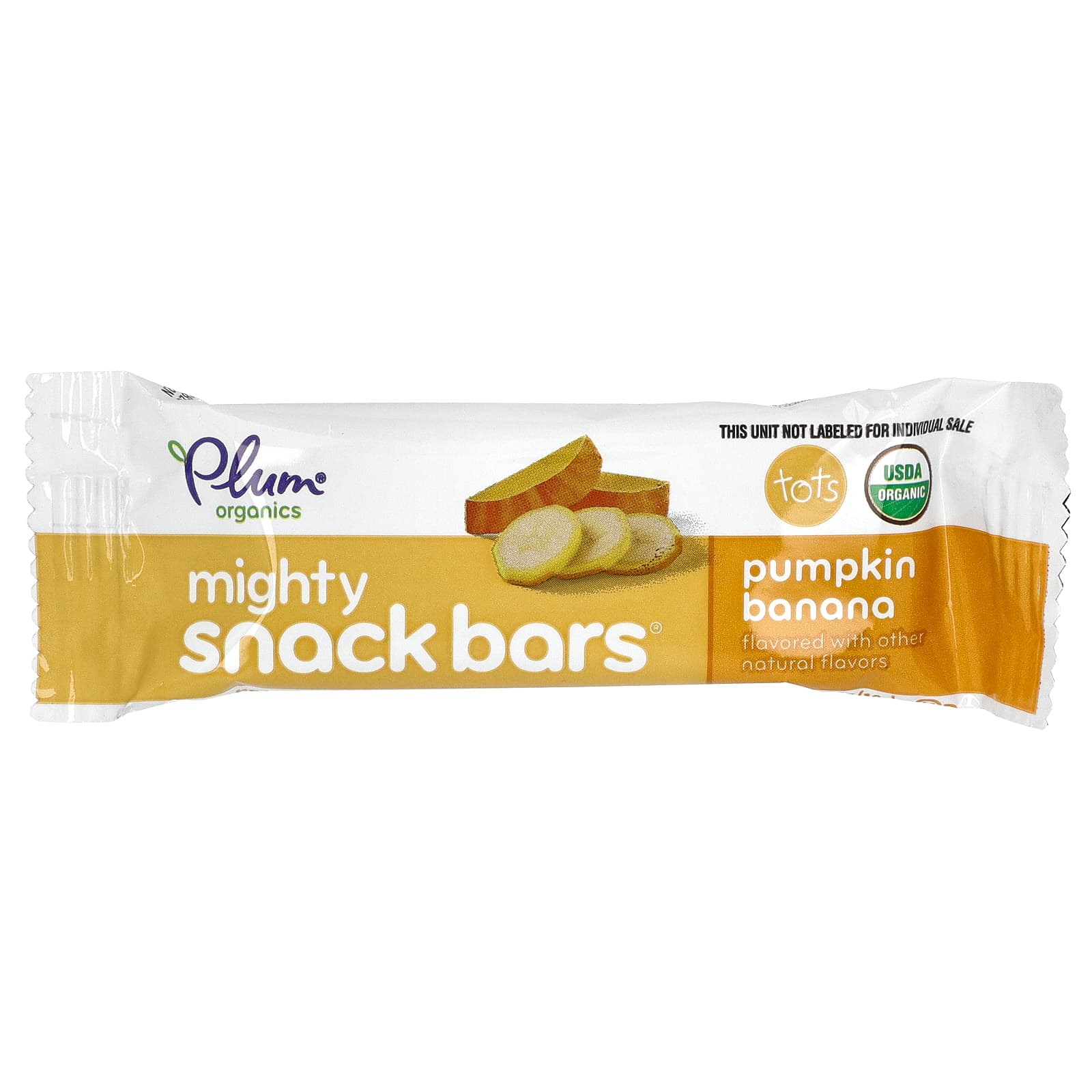 Снек Plum Organics Mighty Bars Pumpkin Banana, оттенок Tots, 19 г, 6 шт., батончик — фото 2