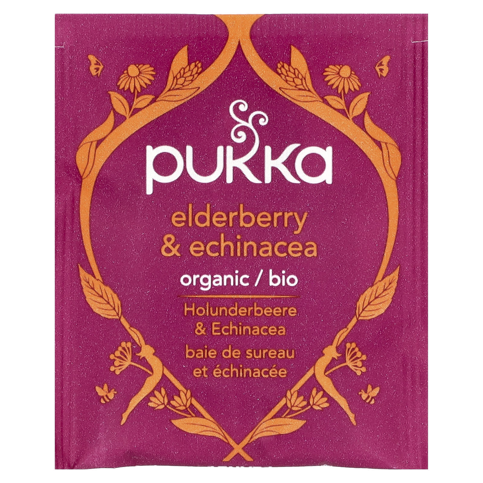 Бузина Pukka Herbs Organic Herbal Tea & Echinacea Caffeine Free, оттенок 20 Sachets, 40 г
