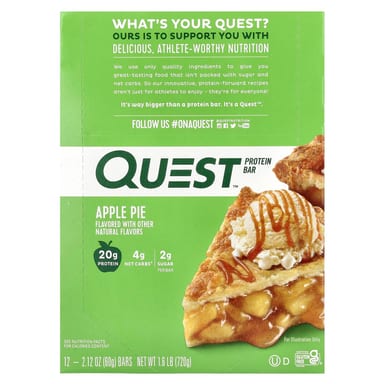 Протеиновый батончик Quest Nutrition Apple Pie, 60 г, 12 шт.