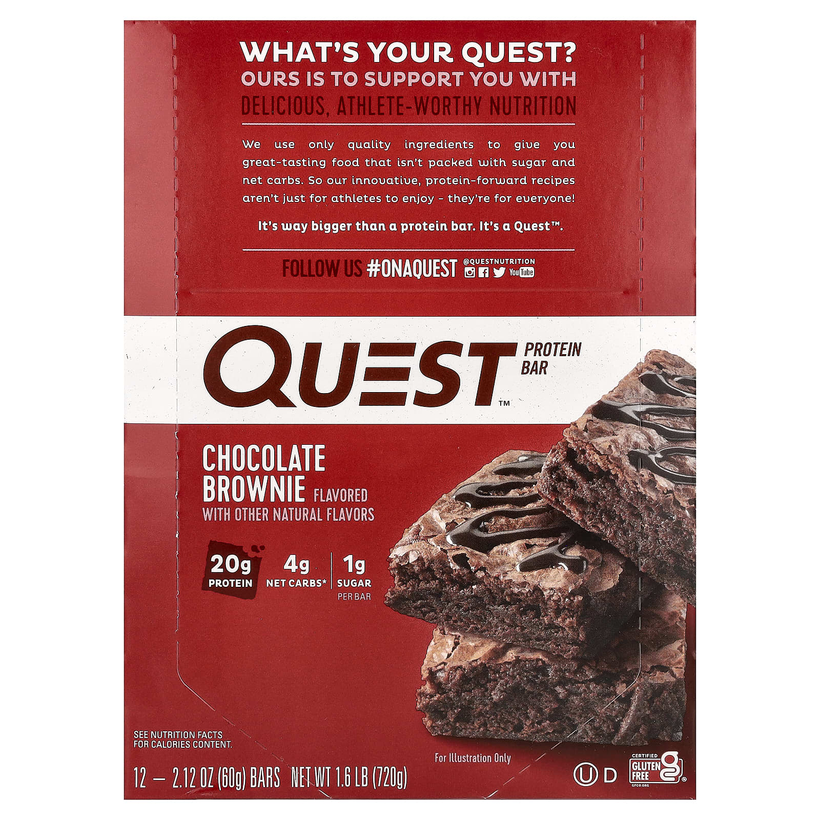 Протеиновый батончик Quest Nutrition Chocolate Brownie, 60 г, 12 шт. — фото 2