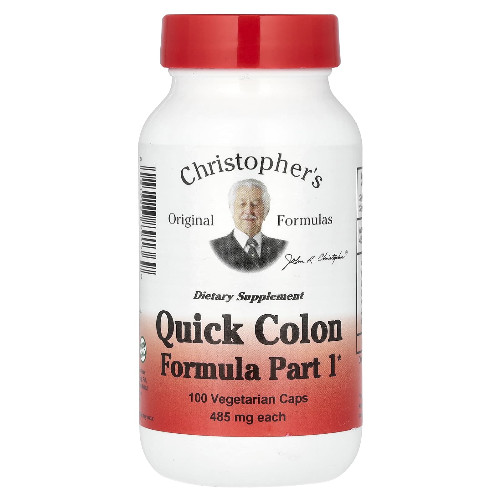 Комплекс Christopher's Original Formulas Quick Colon Part 1, оттенок 100 Vegetarian Caps, 485 мг