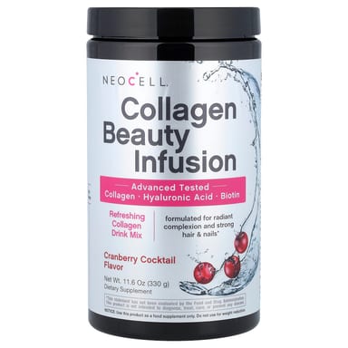 Клюква NeoCell Collagen Beauty Infusion Drink Mix Cocktail, 330 г, смесь для напитка