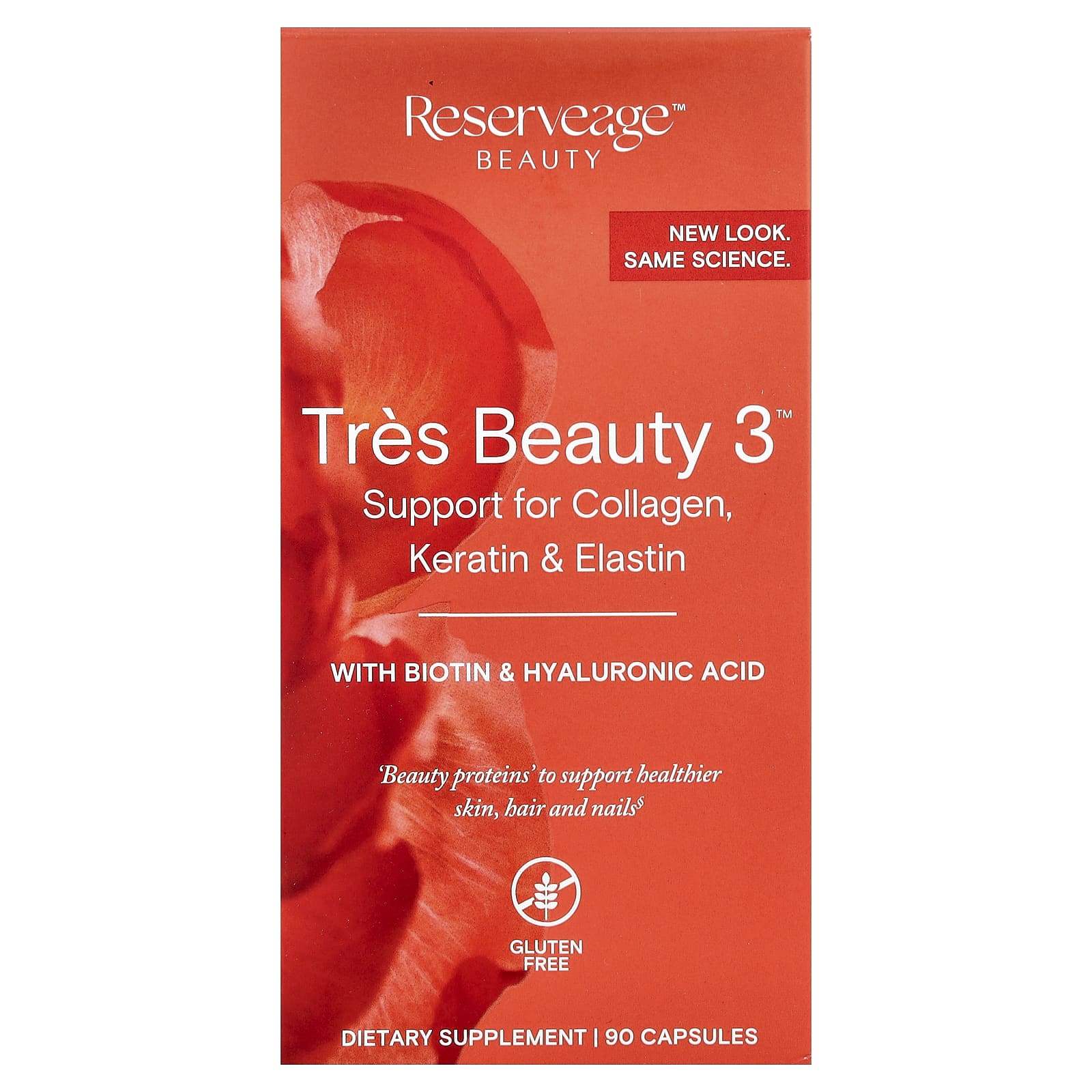 Гиалуроновая кислота Reserveage Beauty Tres Beauty 3™ with Biotin &, 90 капсул — фото 2