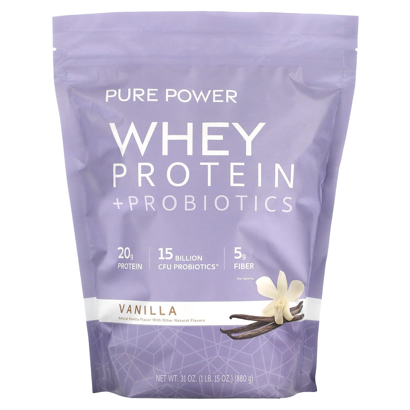 Сывороточный протеин Dr. Mercola Pure Power + Probiotics, вкус Vanilla, 880 г, 1 lb