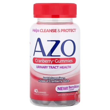 Клюква AZO®, вкус Berrylicious, 250 мг на пастилку, 40 жевательных пастилок