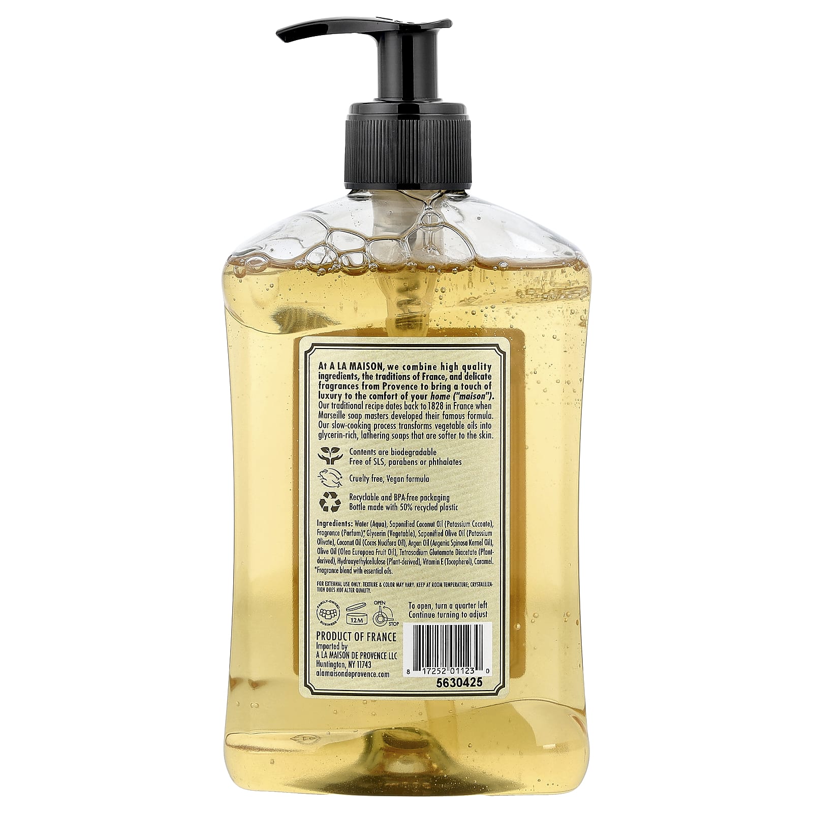Жидкое мыло A La Maison de Provence, 500 мл (16.9 fl oz), сладкий миндаль — фото 2