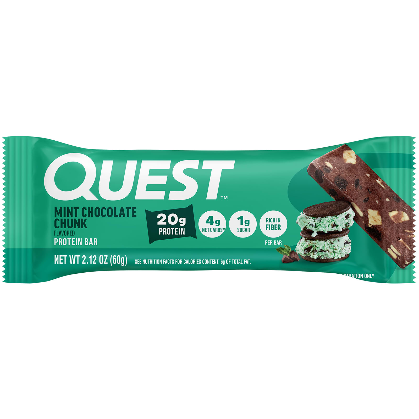 Протеиновый батончик Quest Nutrition, вкус Mint Chocolate Chunk, 60 г, 12 шт. — фото 3