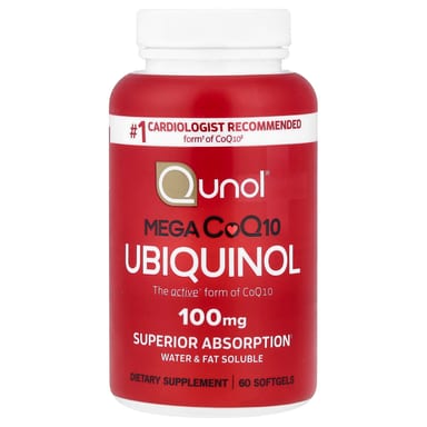 Коэнзим Q10 убихинол Qunol, 100 мг, 60 мягких капсул