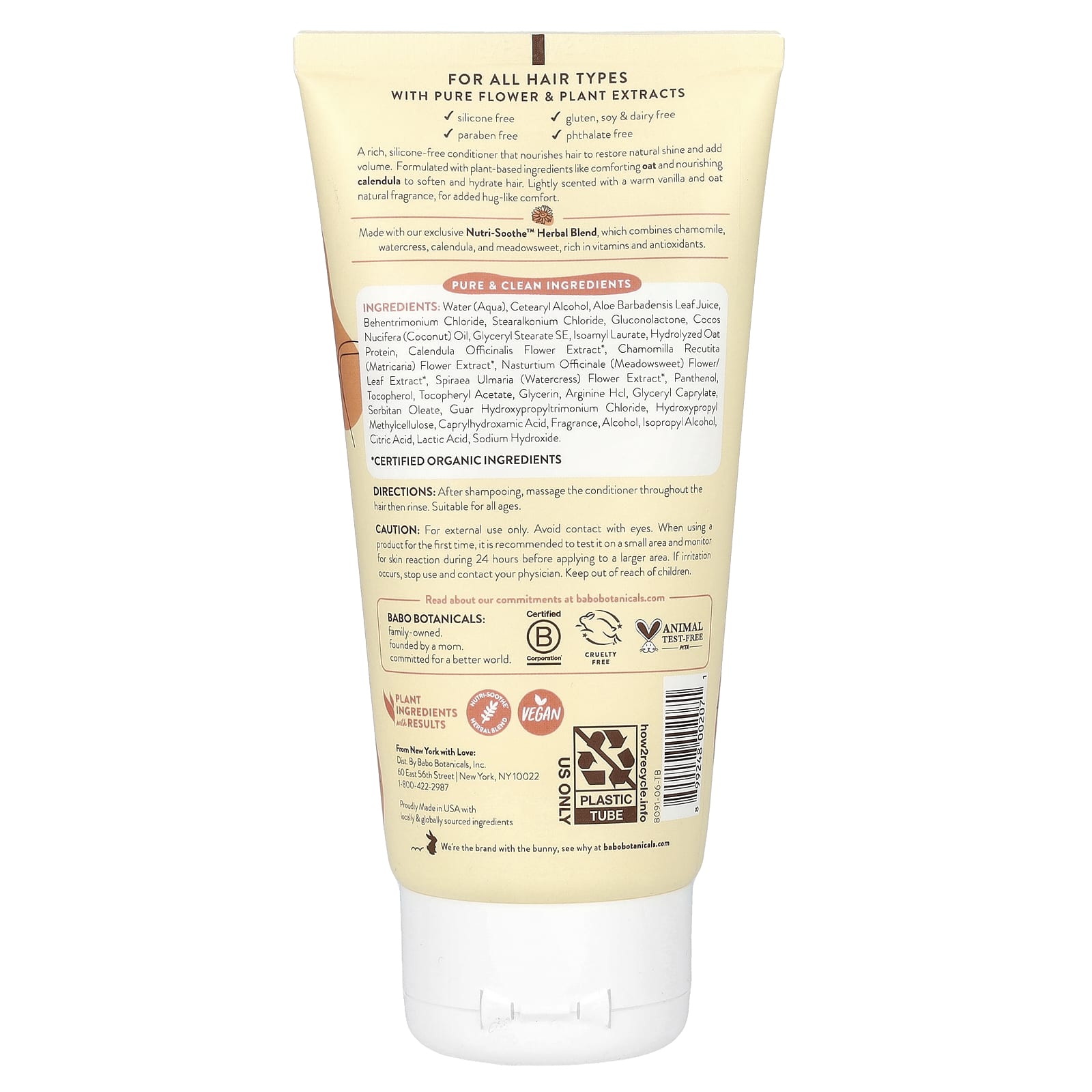 Кондиционер Babo Botanicals Moisturizing For All Hair Types Oat & Calendula, 180 мл — фото 2