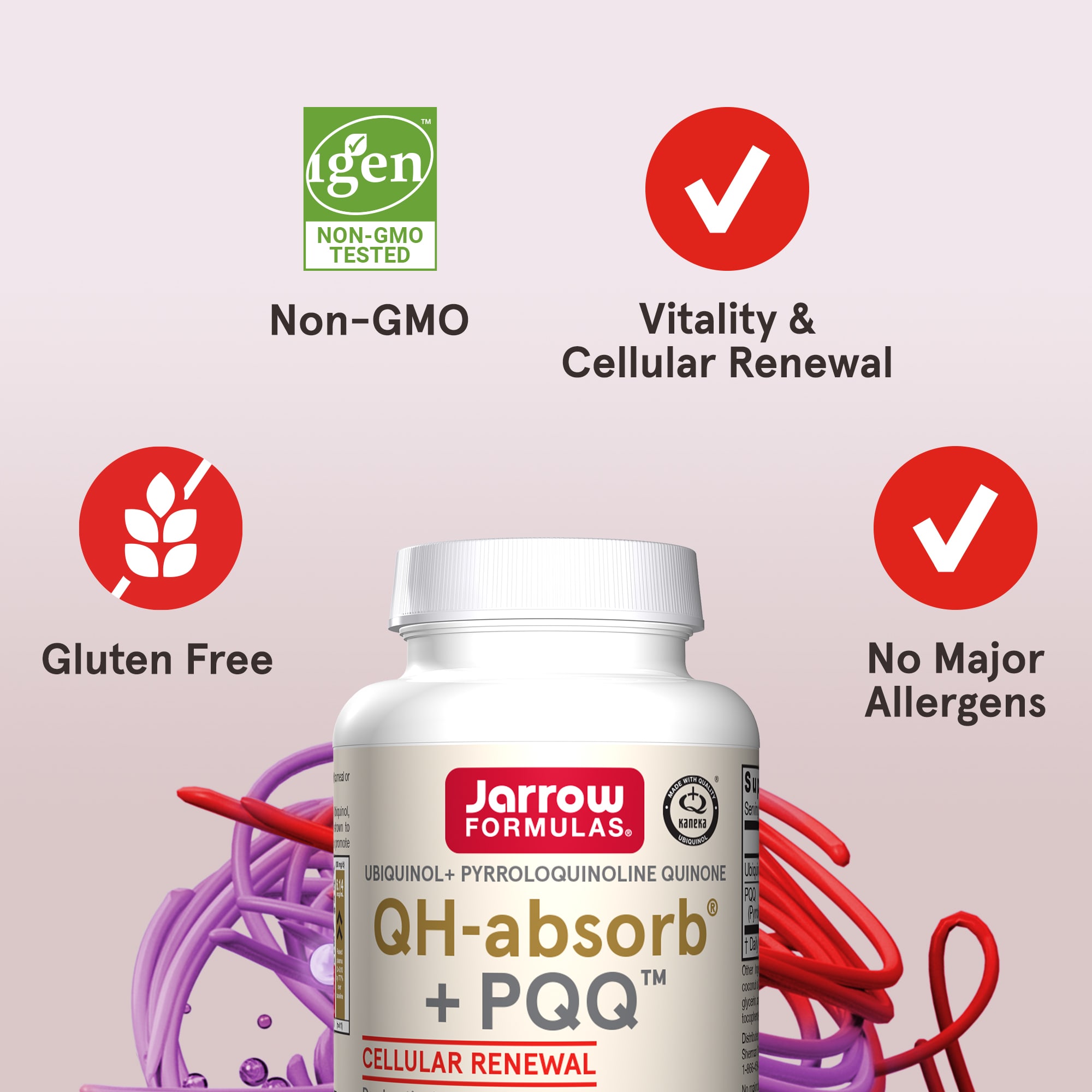 PQQ (пирролохинолинхинон) Jarrow Formulas QH-Absorb, 60 мягких капсул — фото 3