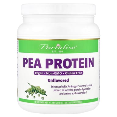 Гороховый протеин Paradise Herbs, без вкуса, 454 г