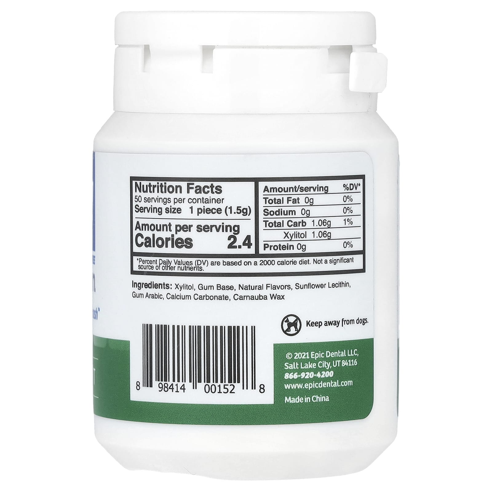 Ксилитол Epic Dental Xylitol Gum Spearmint, оттенок 50 Pieces — фото 2