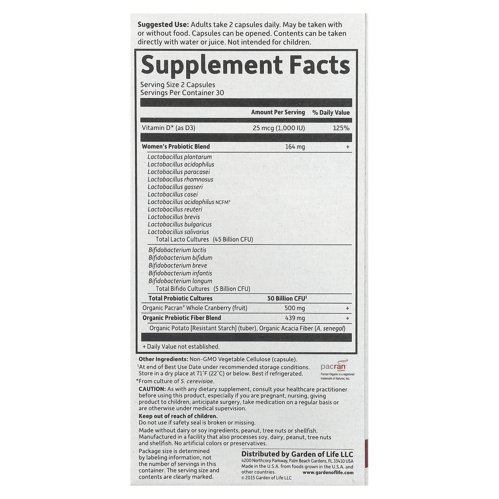 Пробиотик Garden of Life Dr. Formulated Urinary Tract, оттенок 50 Billion, 60 растительных капсул — фото 3