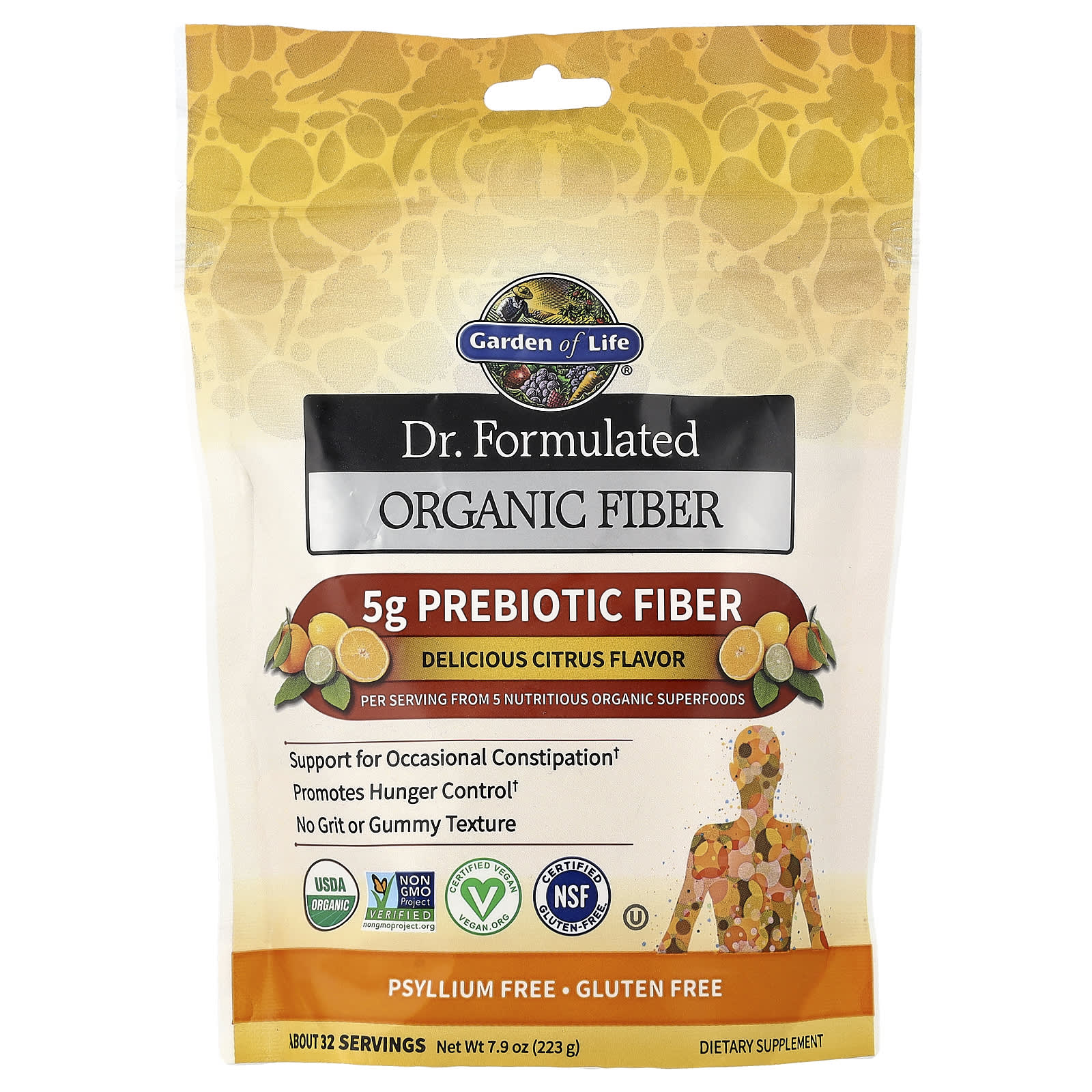Клетчатка Garden of Life Dr. Formulated Organic, оттенок Citrus, 223 г
