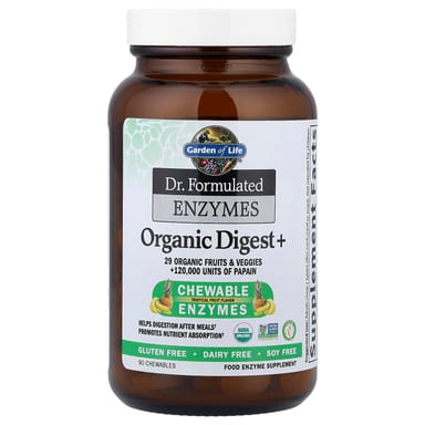 Ферменты Garden of Life Dr. Formulated Organic Digest+ Tropical Fruit, 90 жевательных таблеток