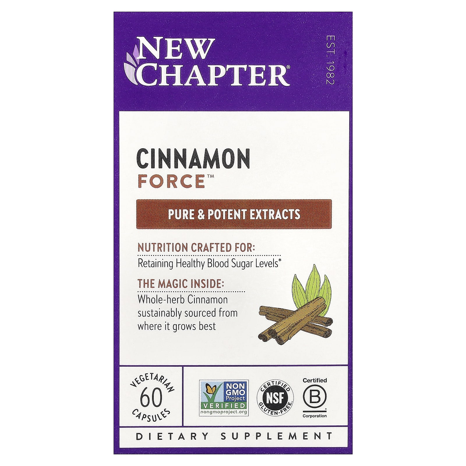 Корица New Chapter, вкус Cinnamon Force™, 60 растительных капсул — фото 5