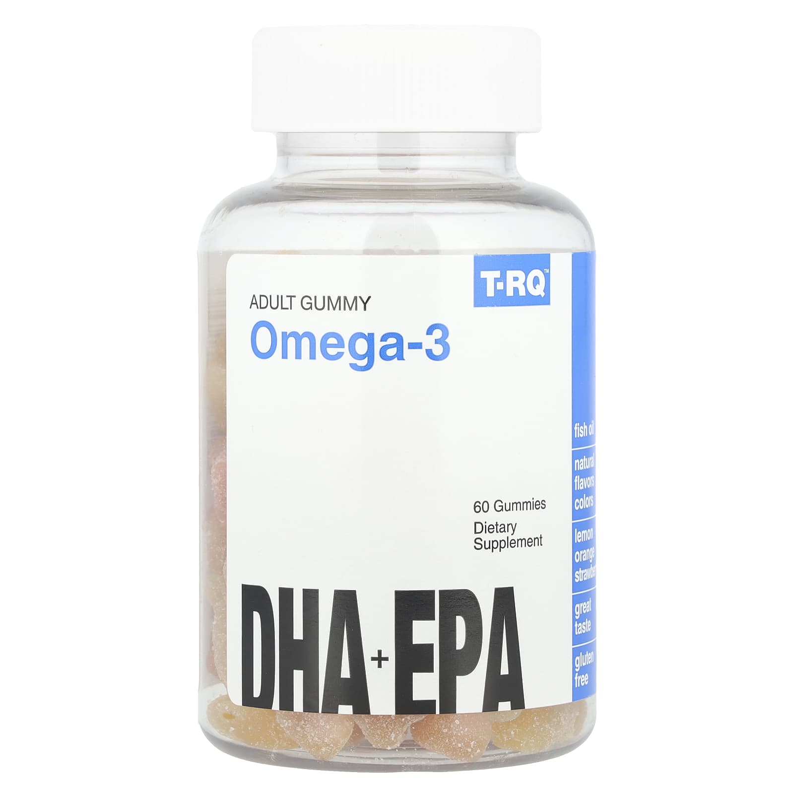 Омега-3 T-RQ Adult Gummy DHA EPA Lemon Orange, вкус Strawberry, 60 жевательных пастилок