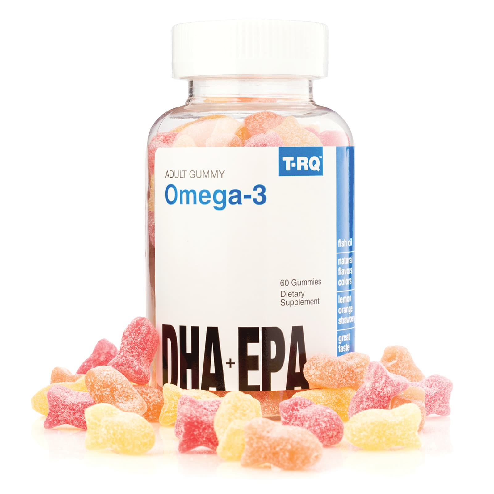 Омега-3 T-RQ Adult Gummy DHA EPA Lemon Orange, вкус Strawberry, 60 жевательных пастилок — фото 3