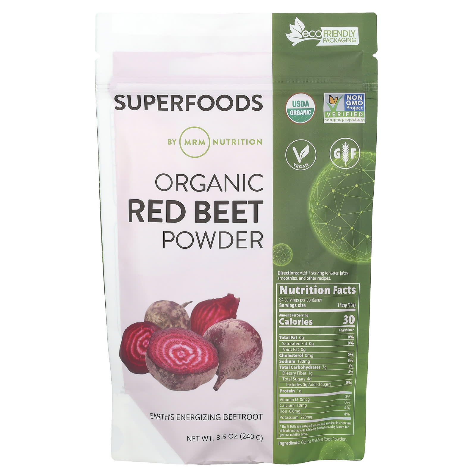 Порошок MRM Nutrition Organic Red Beet, 240 г