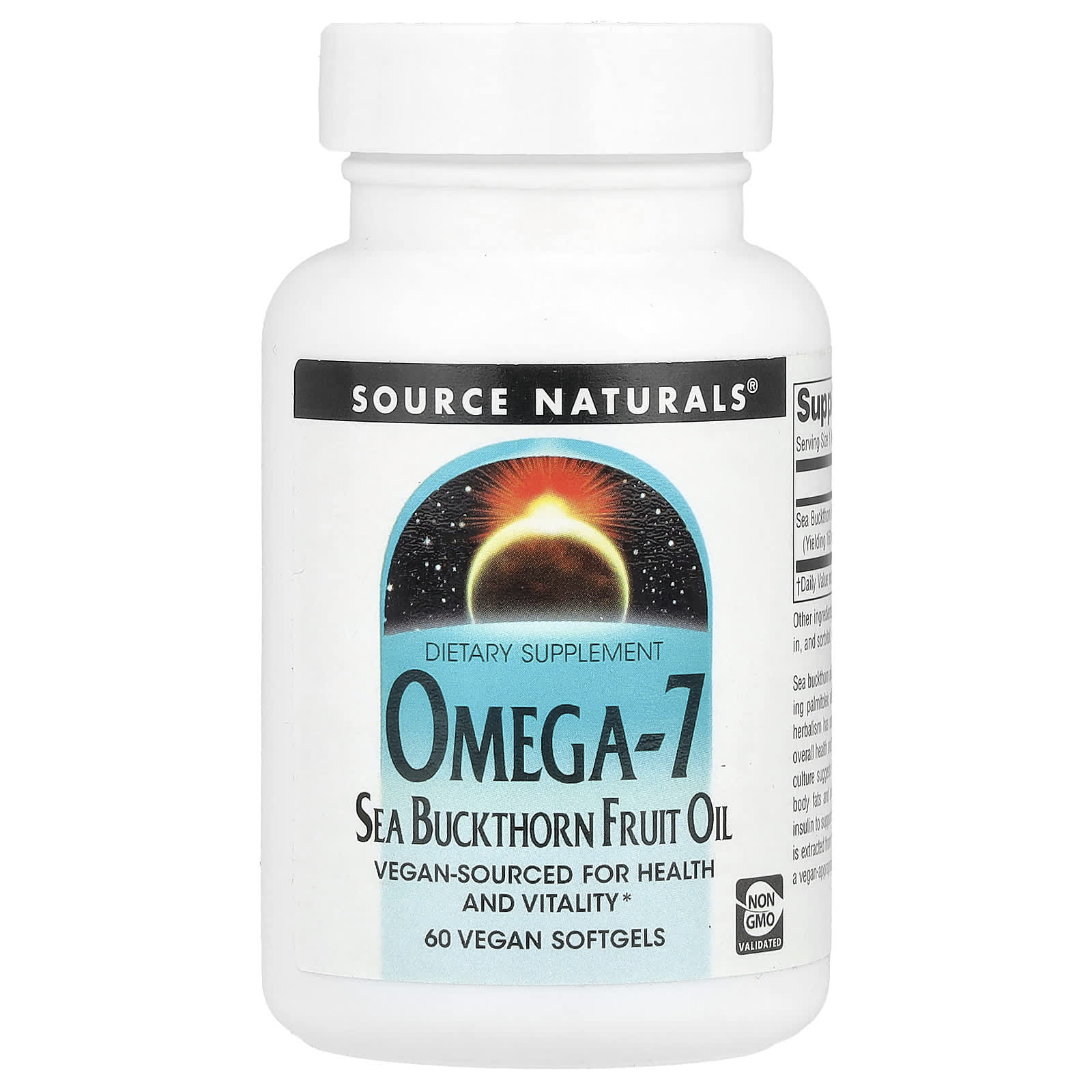 Масло Source Naturals Omega-7 Sea Buckthorn Fruit, 60 мягких капсул