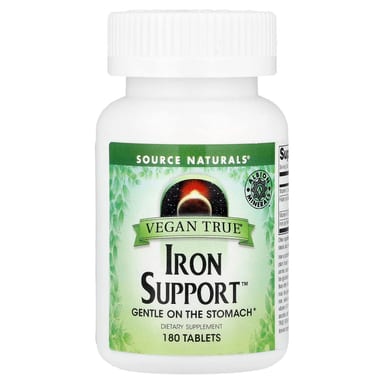 Железо Source Naturals Vegan True® Support™, 180 таблеток